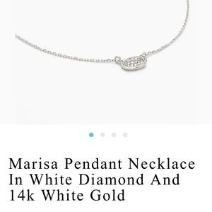 kendra Scott Marisa Pendant Necklace In White Diamond And 14k White Gold